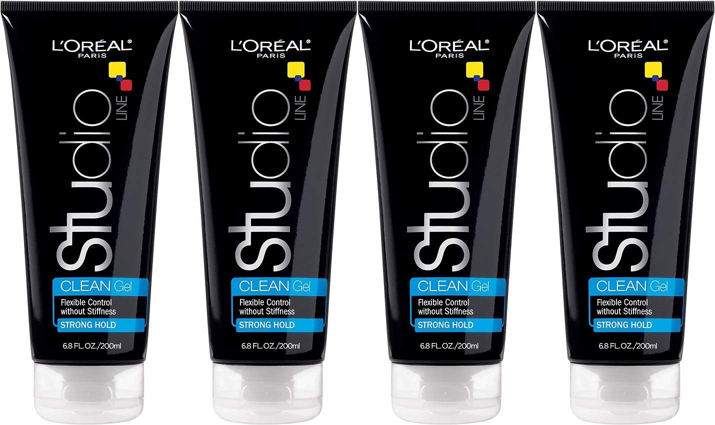 L'Oreal Studio Line Clear Minded Clean Gel, Strong Hold 6.80 oz (Pack of 4)